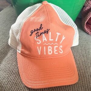 Salt Life Coral and White Trucker Hat
